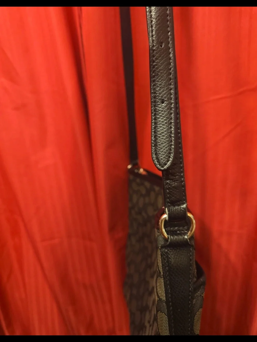 Coach Black and Dark Gray Signature Crossbody Bag